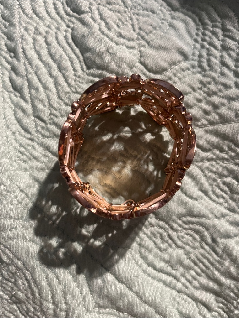 Rose Gold Crystal Stretch Bracelet - Women's Fashion Accessory